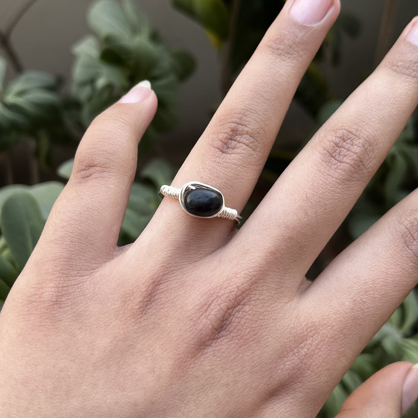 Obsidian - Tumbled - Stone Ring