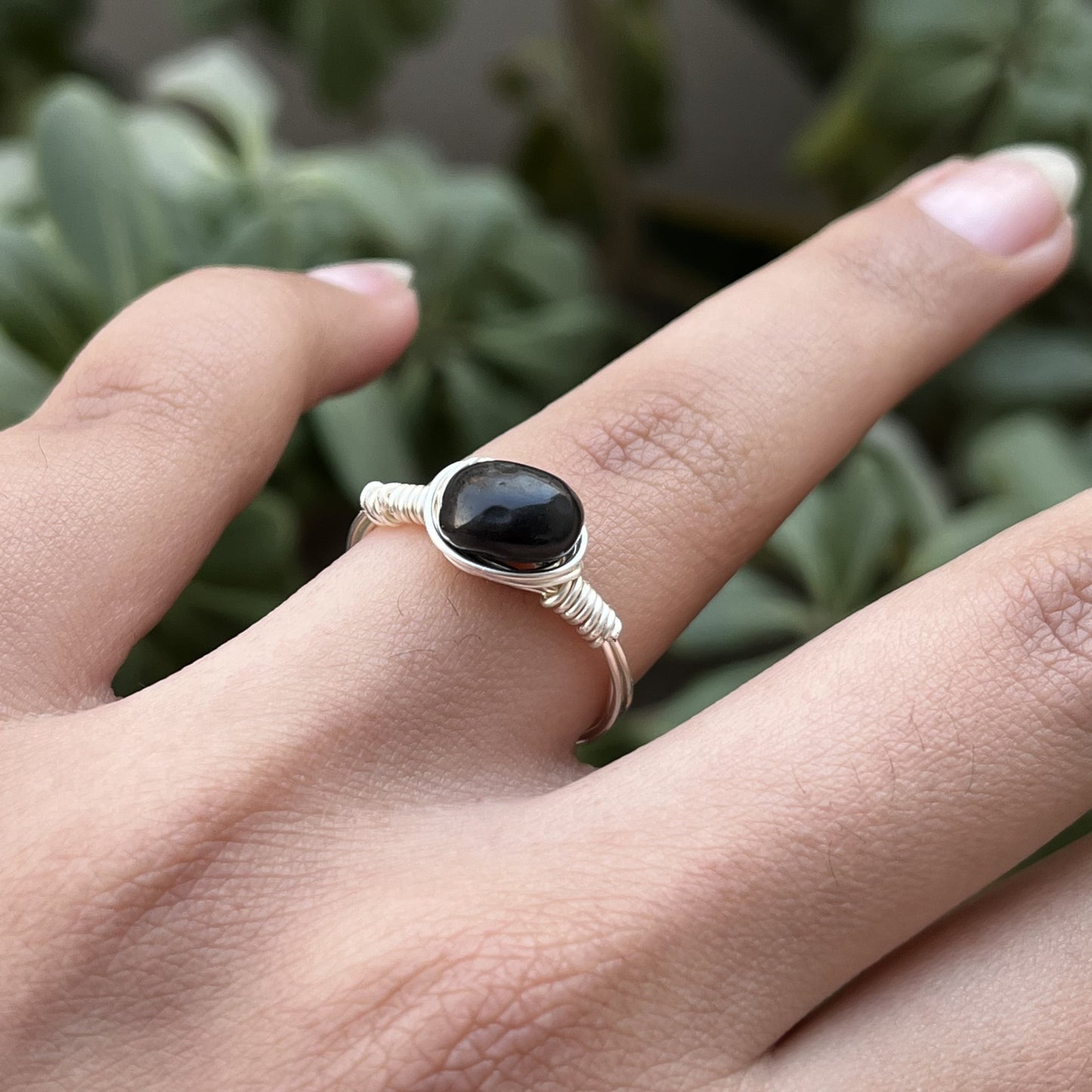 Obsidian - Tumbled - Stone Ring