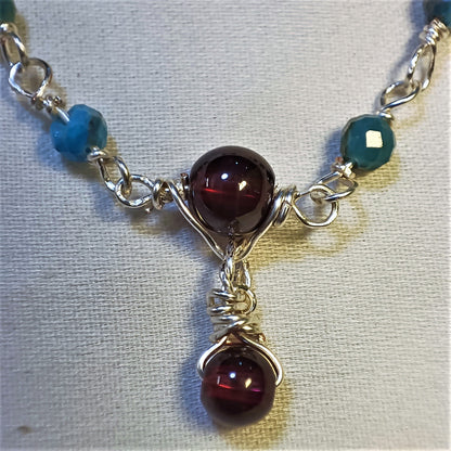 Sapphire - Garnet - Stone - Earrings - Necklace